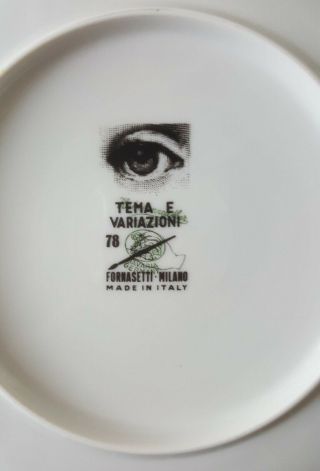 Vintage Piero Fornasetti Tema E Variazioni 78 Plate 