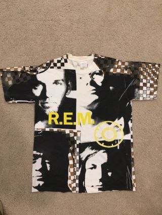 Rem Radio Song 1992 Vintage Licensed Out Of Time All - Over T - Shirt L Large