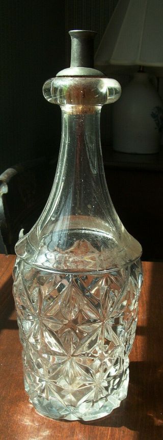 Sandwich Star,  Flint,  Early American Pattern Glass Bar Bottle