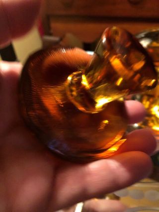 Set of 3 VIKING GLASS Amber Colored Graduated MUSHROOMS Large Medium Small 6