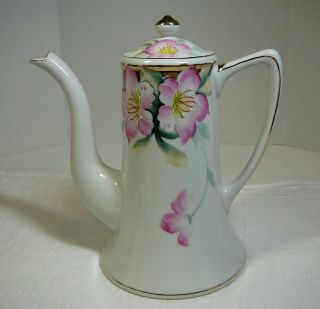 Noritake Azalea Mini Coffee Pot Vintage Porcelain