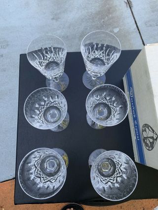 Vintage Waterford Crystal Lismore Set Of 6 Water Goblets 6 7/8 " Orig