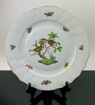 Herend Rothschild Bird 10.  5 " Dinner Plate 1524