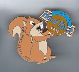 Hard Rock Cafe Pin: Oasis 2000 Opening Staff Squirrel With Nut Logo