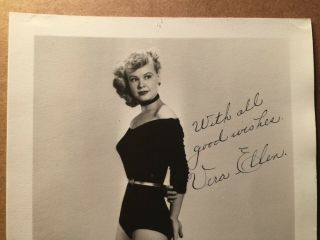 Vera - Ellen Rare Early Autographed Pin - Up Photo On The Town 1940s 2