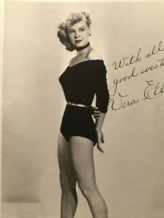Vera - Ellen Rare Early Autographed Pin - Up Photo On The Town 1940s 4