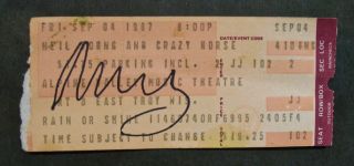 Neil Young & Crazy Horse - Autographed 1987 Concert Ticket - Alpine Valley