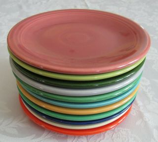 (11) Vintage Mid Century Hl Fiesta Ware Bread Plates All 11 Colors