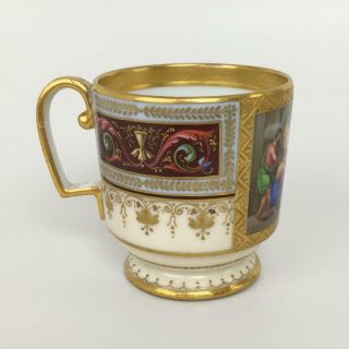 Antique ROYAL VIENNA ACKERMANN FRITZE Beehive Mark Porcelain Oracle Gilt Tea Cup 3
