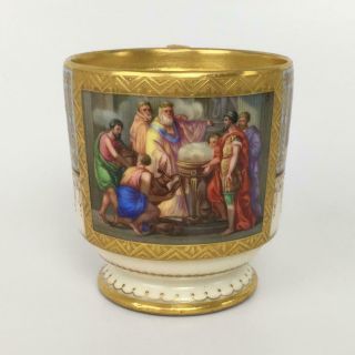 Antique ROYAL VIENNA ACKERMANN FRITZE Beehive Mark Porcelain Oracle Gilt Tea Cup 4
