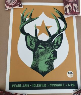 Pearl Jam Poster 5/28/2003 Tour Ames Bros Missoula Montana Eddie Vedder