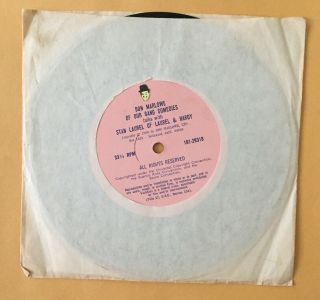 Stan Laurel & Hardy Lost Interview Don Marlowe 45 Rpm Record Telephone Recording