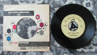 Beatles VERY RARE 1965 BELGIAN ' YESTERDAY / Dizzy Miss Lizzie ' 45 RECORD 2