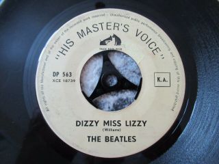 Beatles VERY RARE 1965 BELGIAN ' YESTERDAY / Dizzy Miss Lizzie ' 45 RECORD 4
