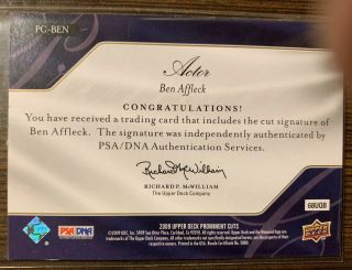 2009 Upper Deck Prominent Cuts Ben Affleck Authentic Autograph 4/8 2