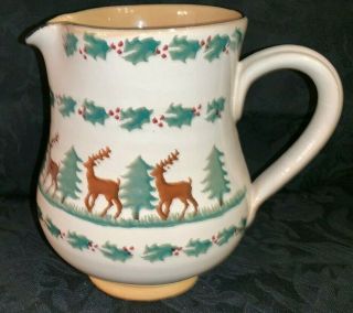 2 - Piece NICHOLAS MOSSE Pottery Christmas Reindeer PITCHER and BOWL Set (Ireland) 5
