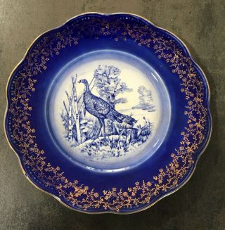 9 Antique French Flow Blue 9 Inch Turkey Plates