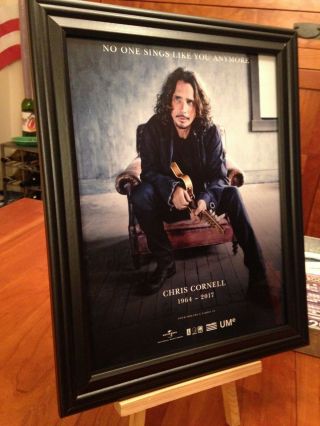 2 Big 10x13 Framed Chris Cornell (soundgarden) 1964 - 2017 Tribute Lp Cd Promo Ads