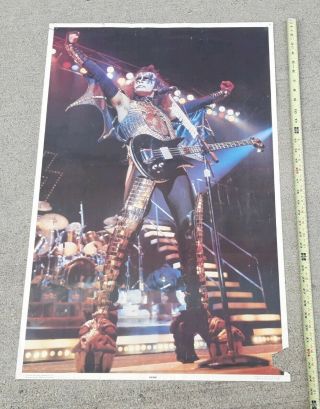 Vintage 1977 Kiss Gene Simmons Aucoin Poster Unrestored Antique Made Up