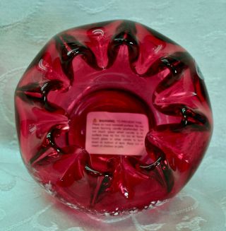 Fenton,  Rose Bowl,  Cranberry Glass,  Mary Gregory,  Hand Decorated,  Limited Ed. 6