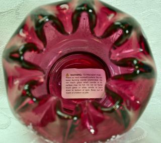 Fenton,  Rose Bowl,  Cranberry Glass,  Mary Gregory,  Hand Decorated,  Limited Ed. 7