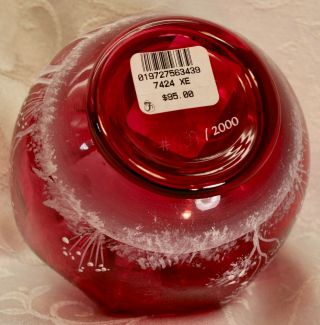 Fenton,  Rose Bowl,  Cranberry Glass,  Mary Gregory,  Hand Decorated,  Limited Ed. 8