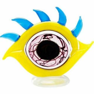 Magnificent Very Large Art Glass Abstract Eye Sculpture Vibrant Colours Badioli