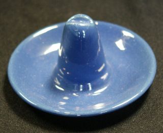 Vintage Bauer Pottery Los Angeles Blue Sombrero Cowboy Hat Ashtray 4