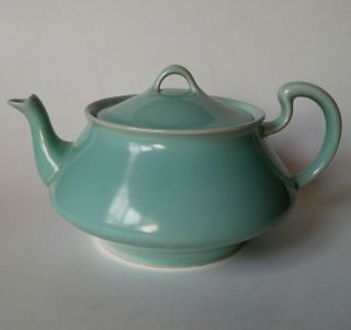 Vintage Wells Art Glazes Blue Vellum Empress Teapot Homer Laughlin