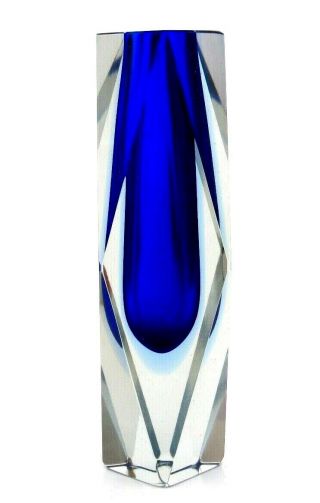 In Vogue Murano Sommerso Submerged Space Age Block Vase Unusual Combination