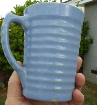 RARE Vintage Bauer Pottery Ring Ware BEER MUG Or STEIN In Delph Blue 3