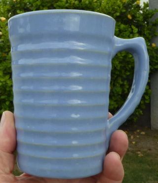 RARE Vintage Bauer Pottery Ring Ware BEER MUG Or STEIN In Delph Blue 5