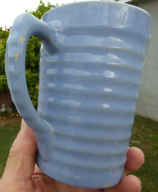 RARE Vintage Bauer Pottery Ring Ware BEER MUG Or STEIN In Delph Blue 7