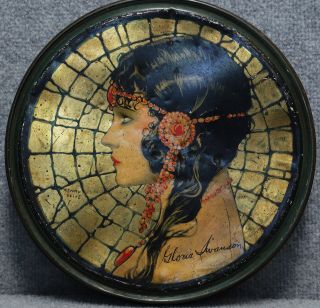 Canco Beautebox Art Deco Gloria Swanson By Henry Clive Candy Tin Circa 1915