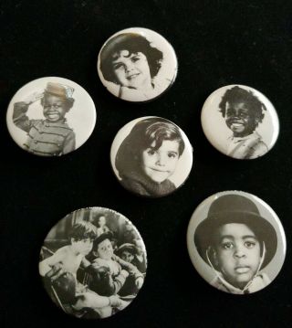 Little Rascals - Our Gang Set Of 6 Photo Pinback Buttons