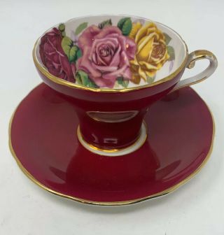 Aynsley Bone China Cabbage Rose Tea Cup & Saucer England