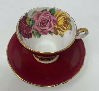 Aynsley Bone China Cabbage Rose Tea Cup & Saucer England 2