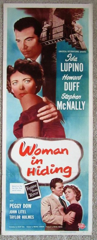 Woman In Hiding 1950 Insrt Movie Poster Fld Ida Lupino Film Noir Ex