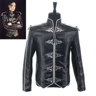 Rare Mj Michael Jackson V8 Black Pu Leather Jacket Outwear