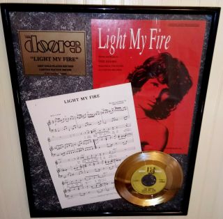 The Doors Jim Morrison 1967 Light My Fire Gold Record Award Numbered Limited Ed.