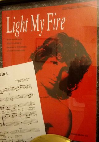 THE DOORS JIM MORRISON 1967 LIGHT MY FIRE GOLD RECORD AWARD NUMBERED LIMITED ED. 6