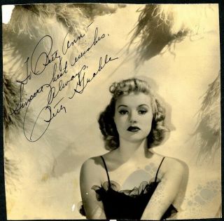 Vintage Betty Grable Signed Photo