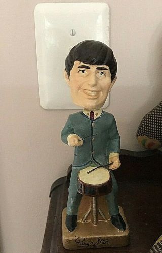 Vintage 1964 Beatles Car Mascots Bobbled Head Ringo Starr Doll