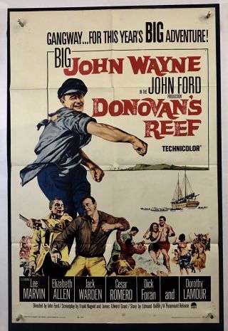 Donovans Reef Movie Poster (vg) One Sheet 1963 John Wayne Lee Marvin 3935