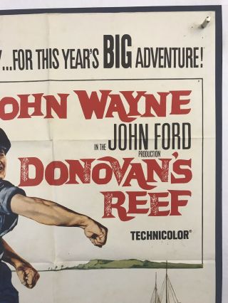 DONOVANS REEF Movie Poster (VG) One Sheet 1963 John Wayne Lee Marvin 3935 3