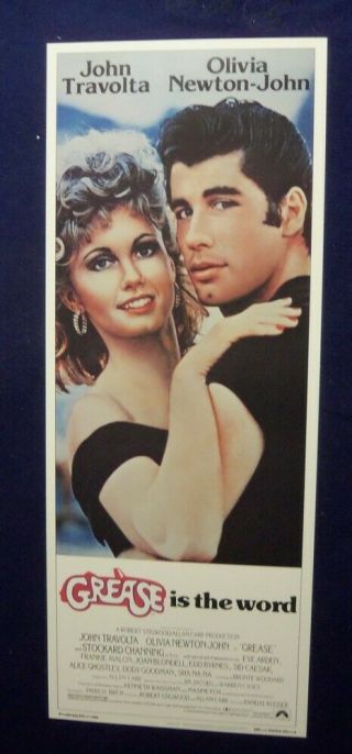 Grease 14x36 Rolled Movie Poster 1978 Insert John Travolta B