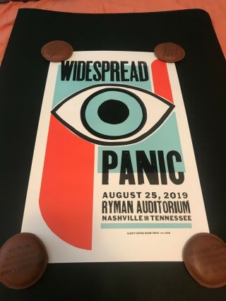Widespread Panic Live At The Ryman 8/25/19 Hatch Show Print (night 3) M/nm
