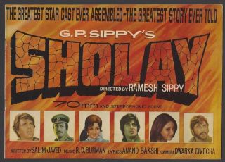 India Bollywood 1975 Sholay - Pressbook Booklet Amitabh Bachchan Dharmendra Hema
