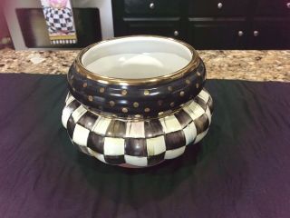 Mackenzie Childs Courtly Check Groovy Canister Bottom - - 2 Available