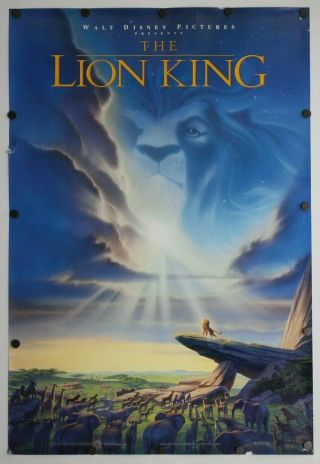 The Lion King 1994 Disney Double Sided Movie Poster 27 " X 40 "